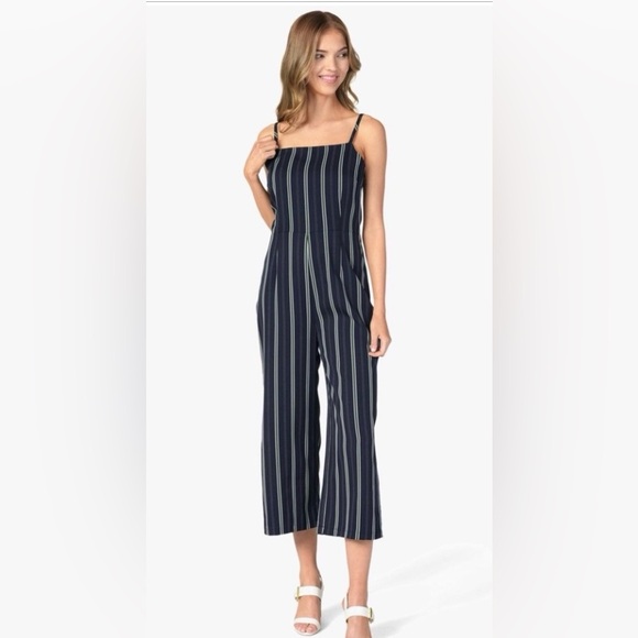 Cupcakes & Cashmere Striped Navy and White Women's romper - Picture 1 of 4